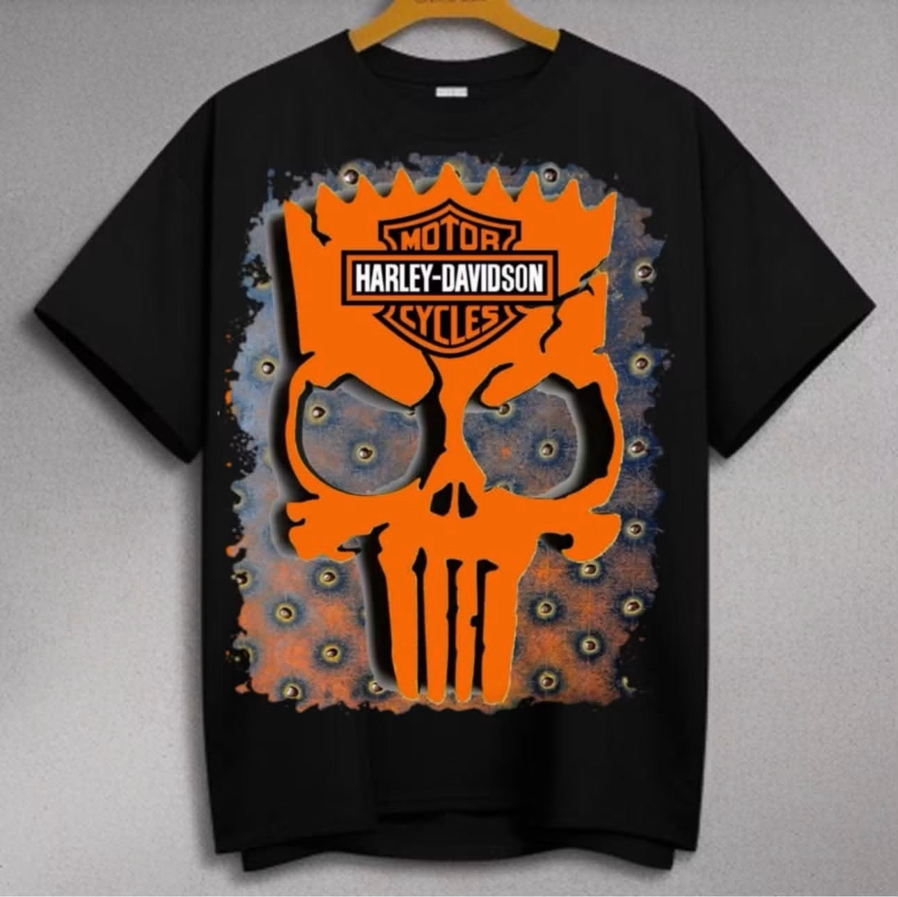 Harley-Davidson Orange Punisher Bullet Holes T-Shirt