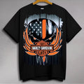Harley-Davidson Orange Flame Skull Wings T-Shirt