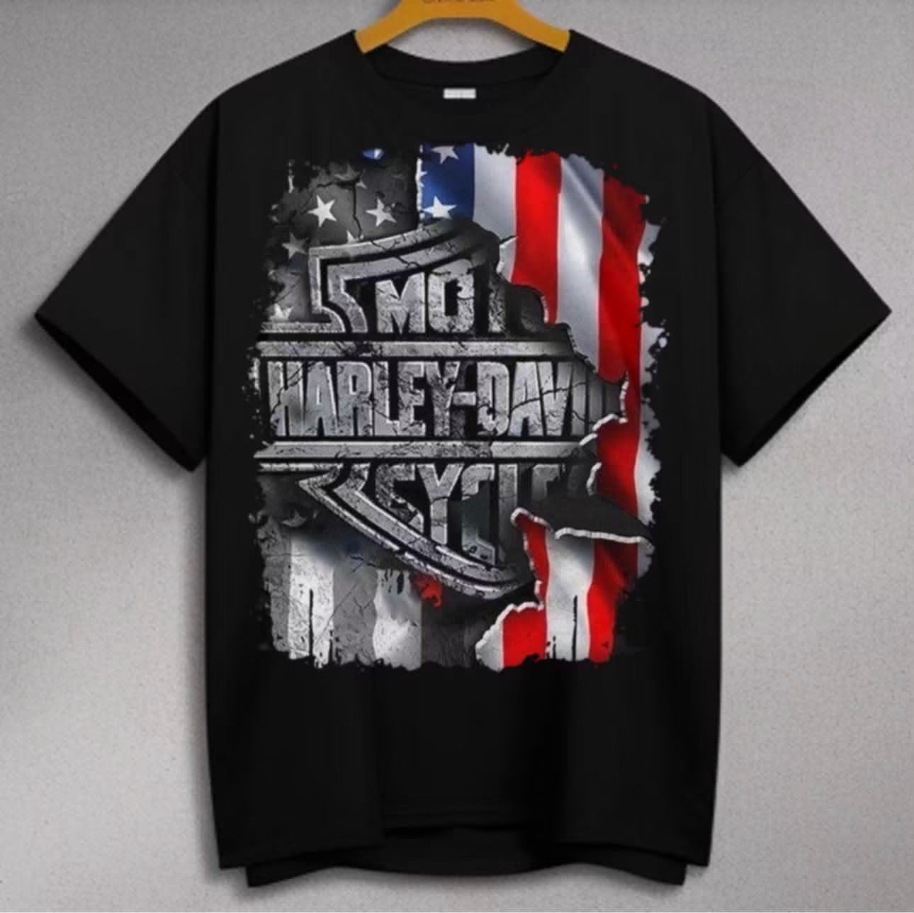 Harley-Davidson American Flag Torn Logo T-Shirt