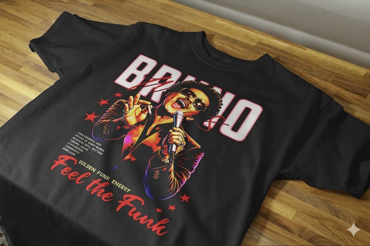 Bruno Mars The Romantic Tour – Graphic Tee 120 (Black)