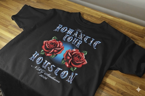 Bruno Mars The Romantic Tour – Houston NRG Stadium Tee 118 (Black)