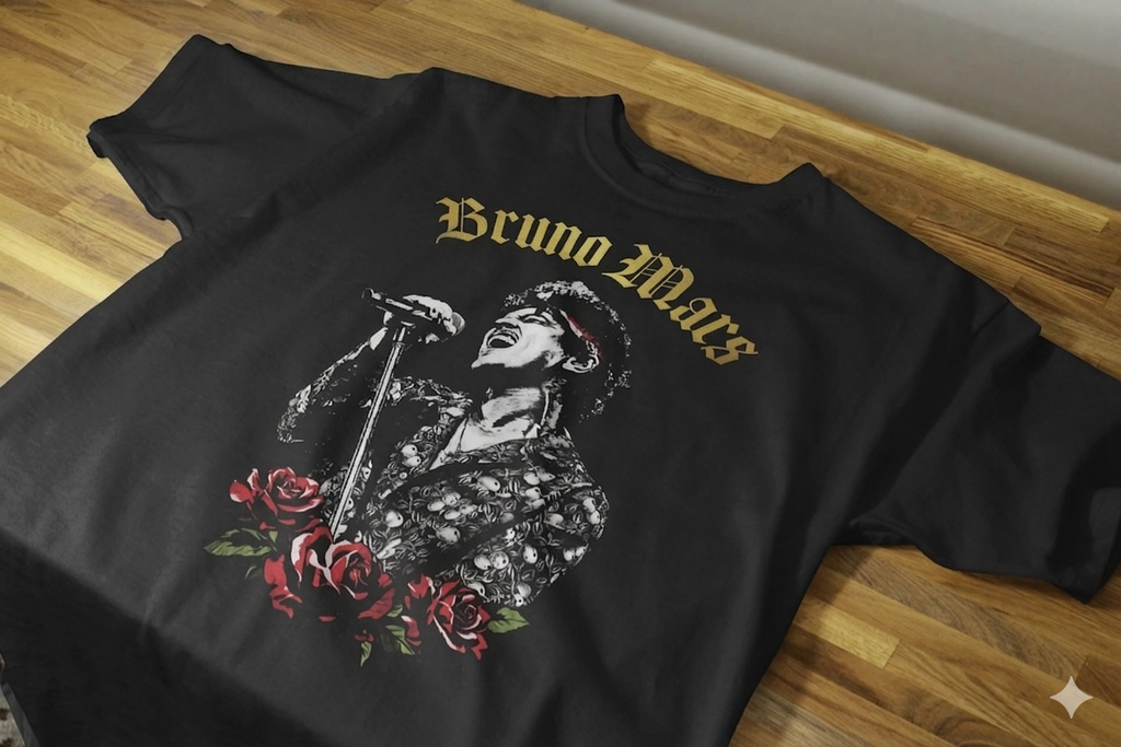 Bruno Mars – Live Performance Roses Tee 117 (Black)