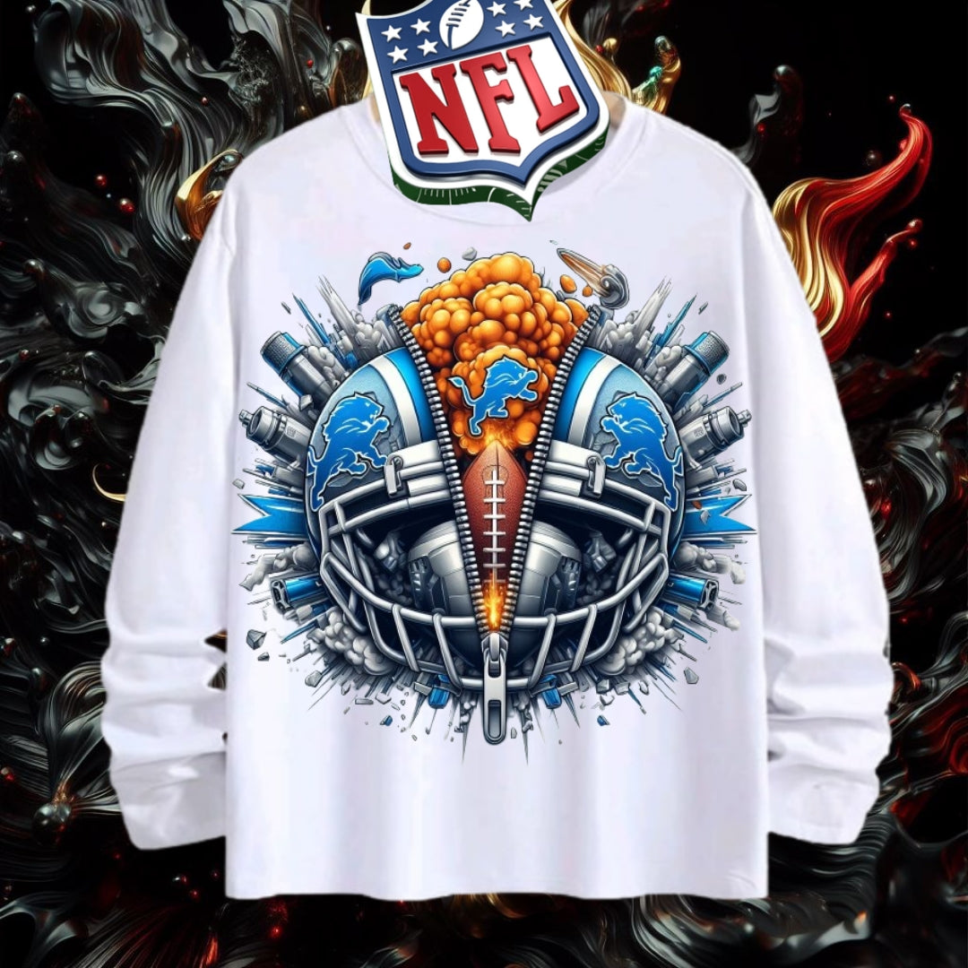 NFL Detroit Lions 3D Zipper Design Shirt
