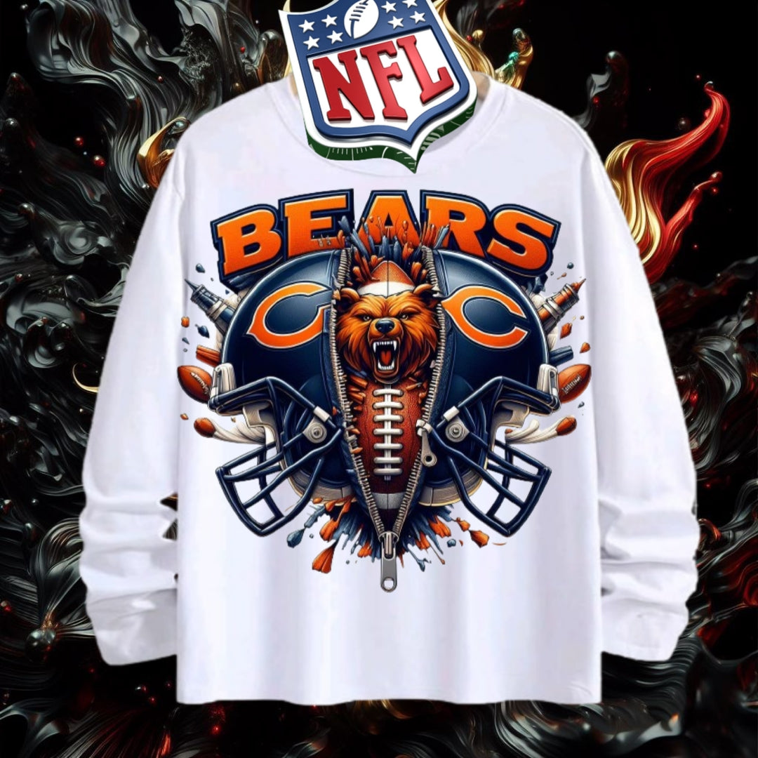 NFL Chicago Bears 3D Zipper Design Shirt