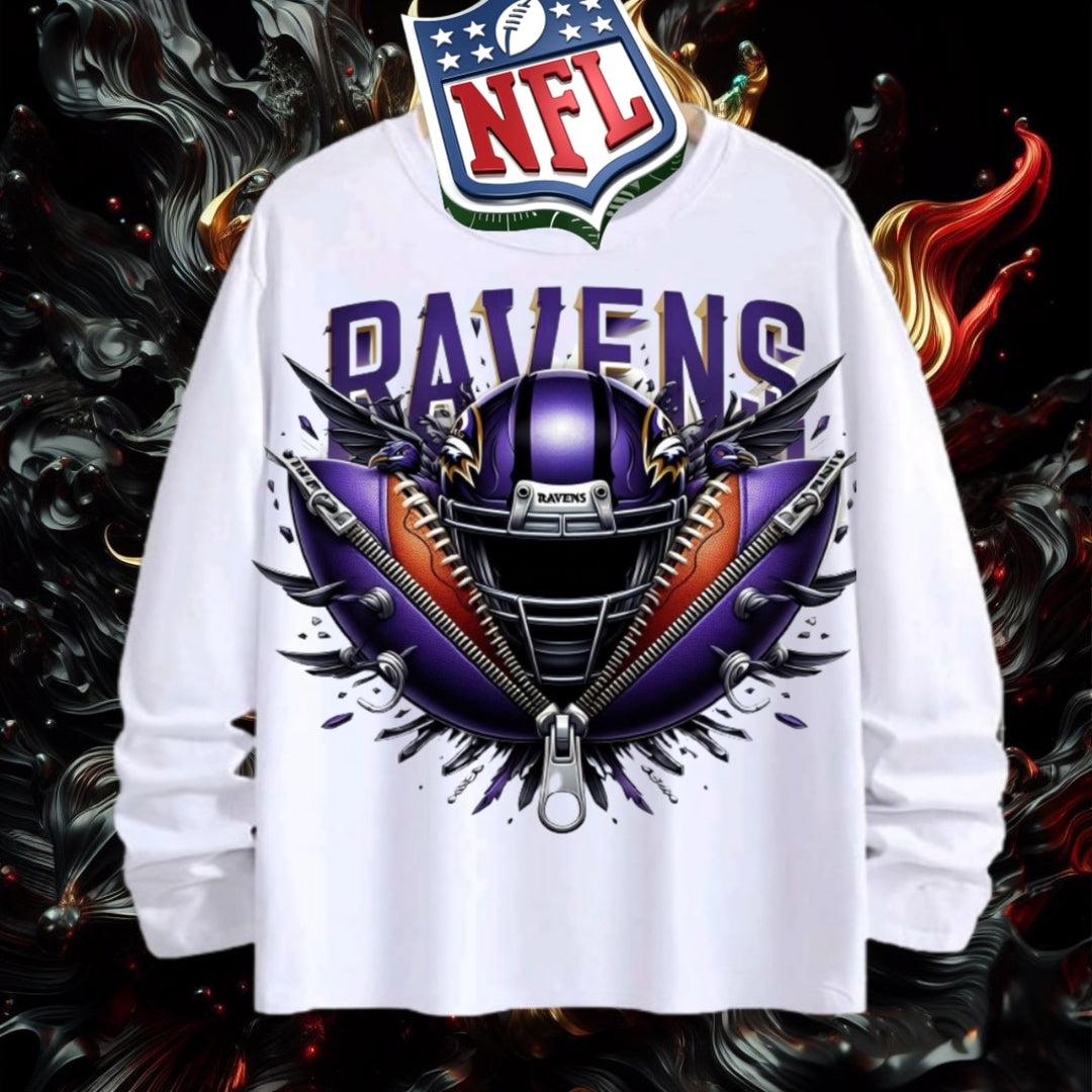 NFL Baltimore Ravens 3D Zipper Design Shirt