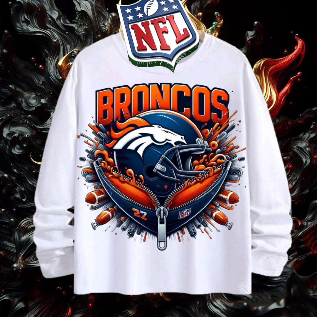 NFL Denver Broncos 3D Zipper Design Shirt