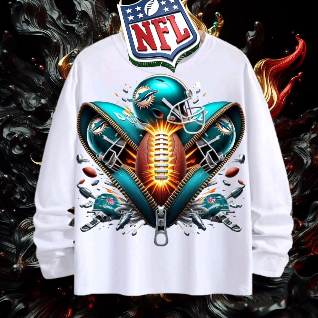 NFL Miami Dolphins 3D Zipper Design Shirt