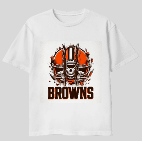 Cleveland Browns Skull Scratch T-Shirt
