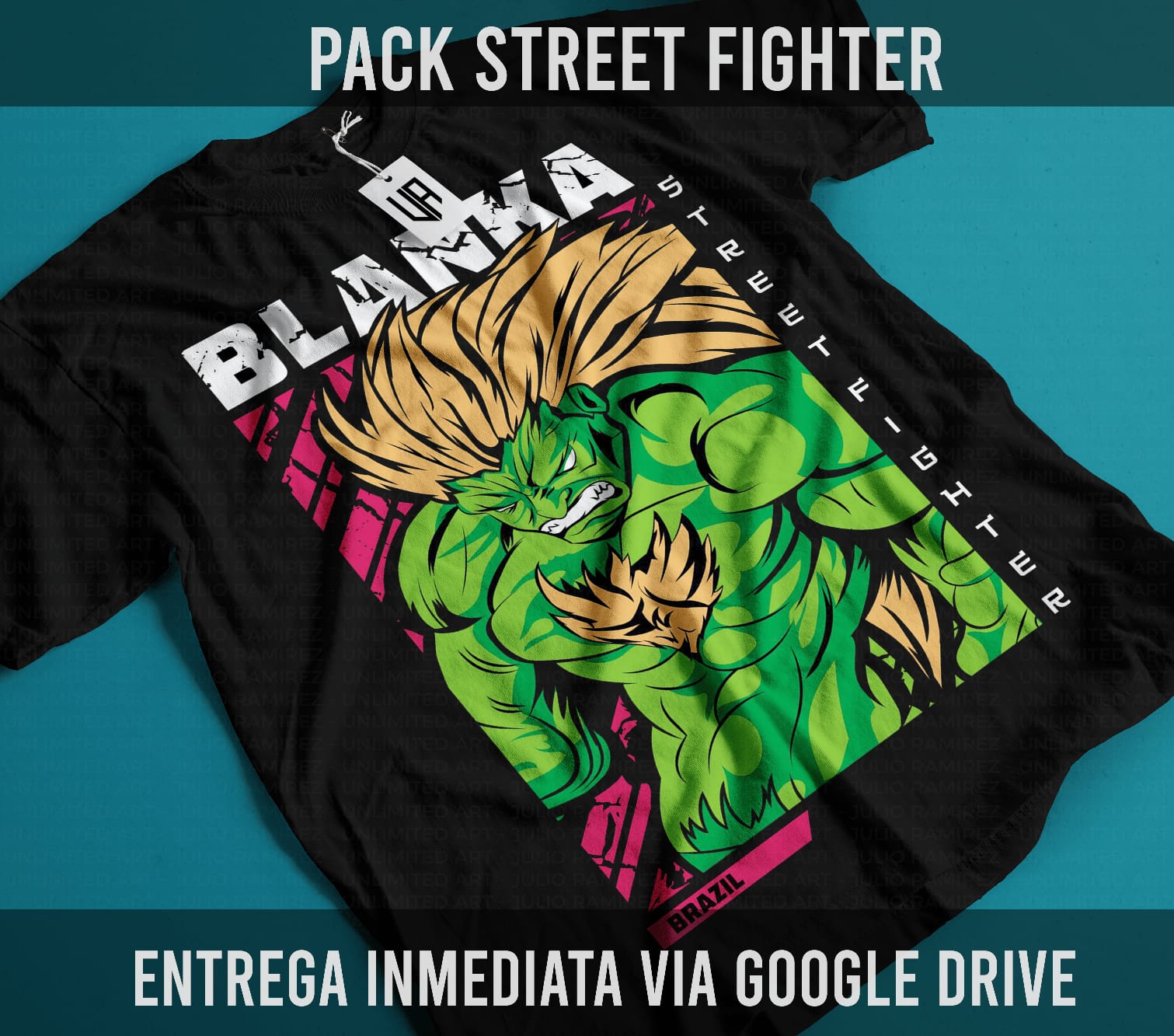 Blanka Street Fighter graphic tee - black