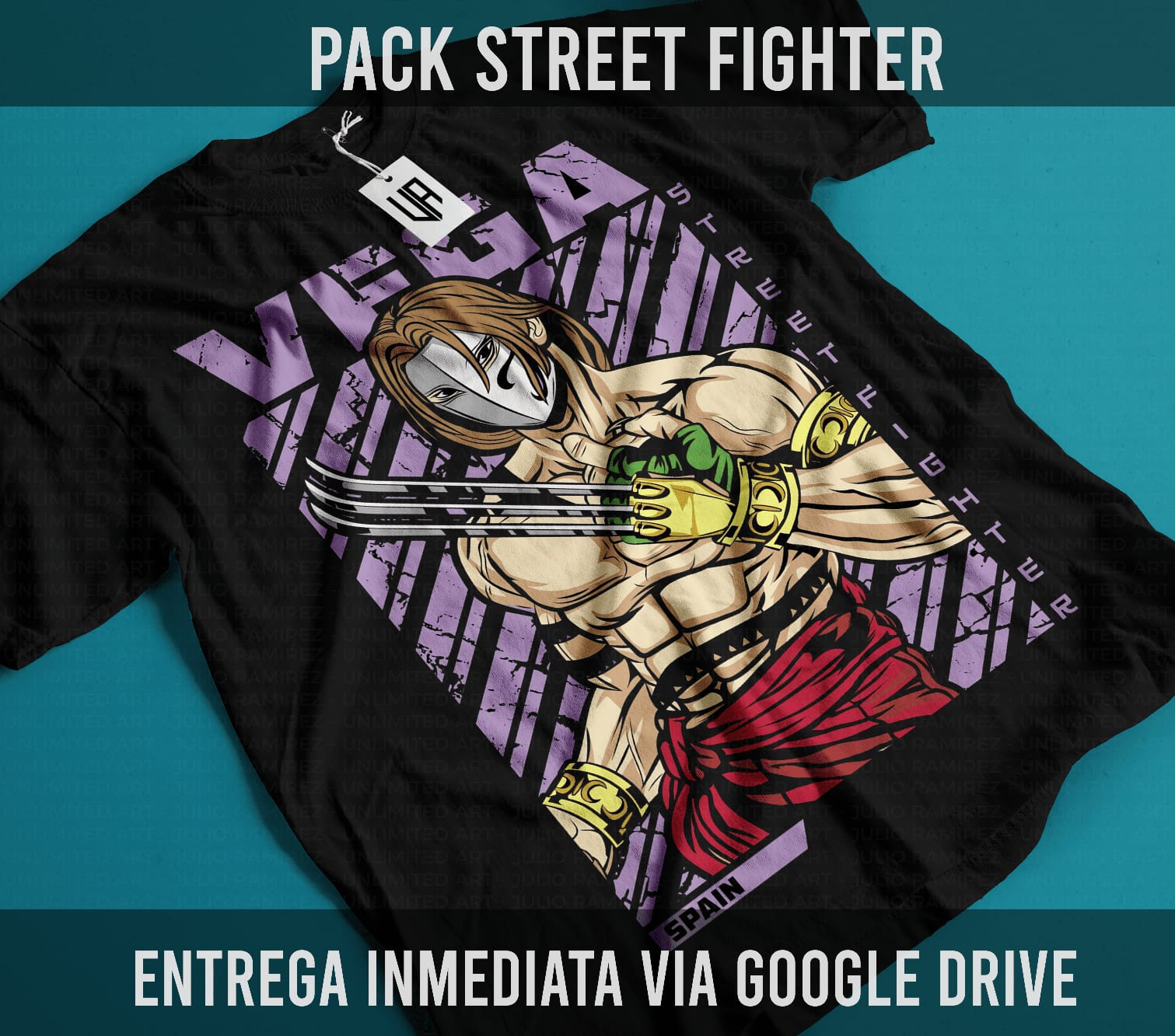 Vega Street Fighter graphic tee - black