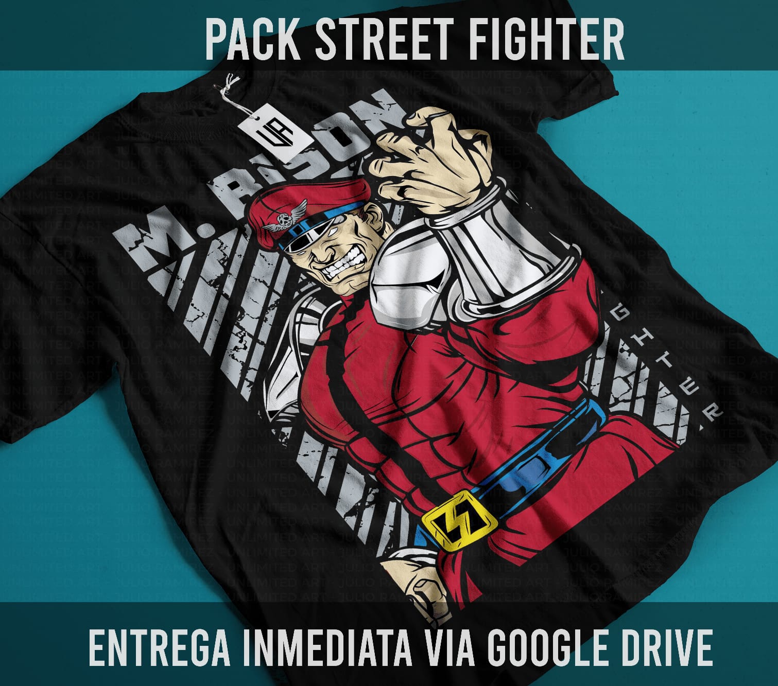 M. Bison Street Fighter graphic tee - black